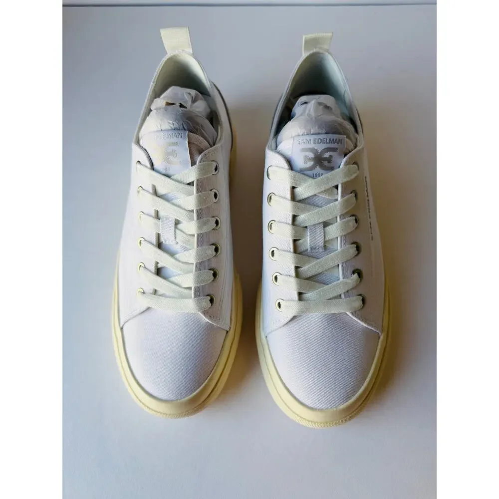Sam Edelman Sonia White Cotton Platform Sneakers Women’s 8.5